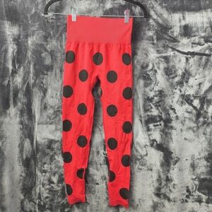 Miraculous Ladybug Kids Red Leggings with Black Polka Dots